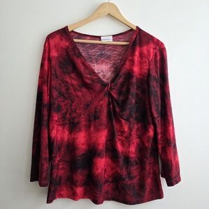 Vtg Fashion Bug Y2K Babydoll 1/2 Sleeve Top Womens L Whimsigoth Vamp Grunge